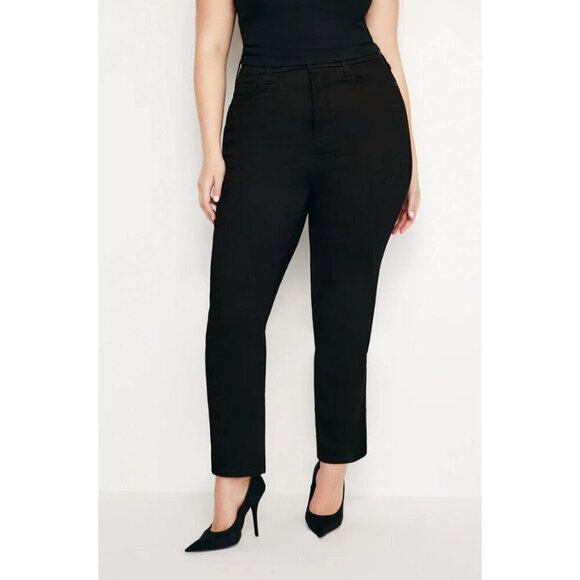 Good American Good Curve Straight Jeans Black001 Womens Size 22 - Picture 2 of 12